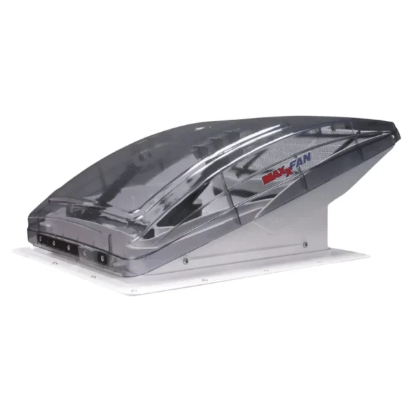 MaxxFan Deluxe Transparent – Lanterneau ventilé 12V – 40 x 40 cm