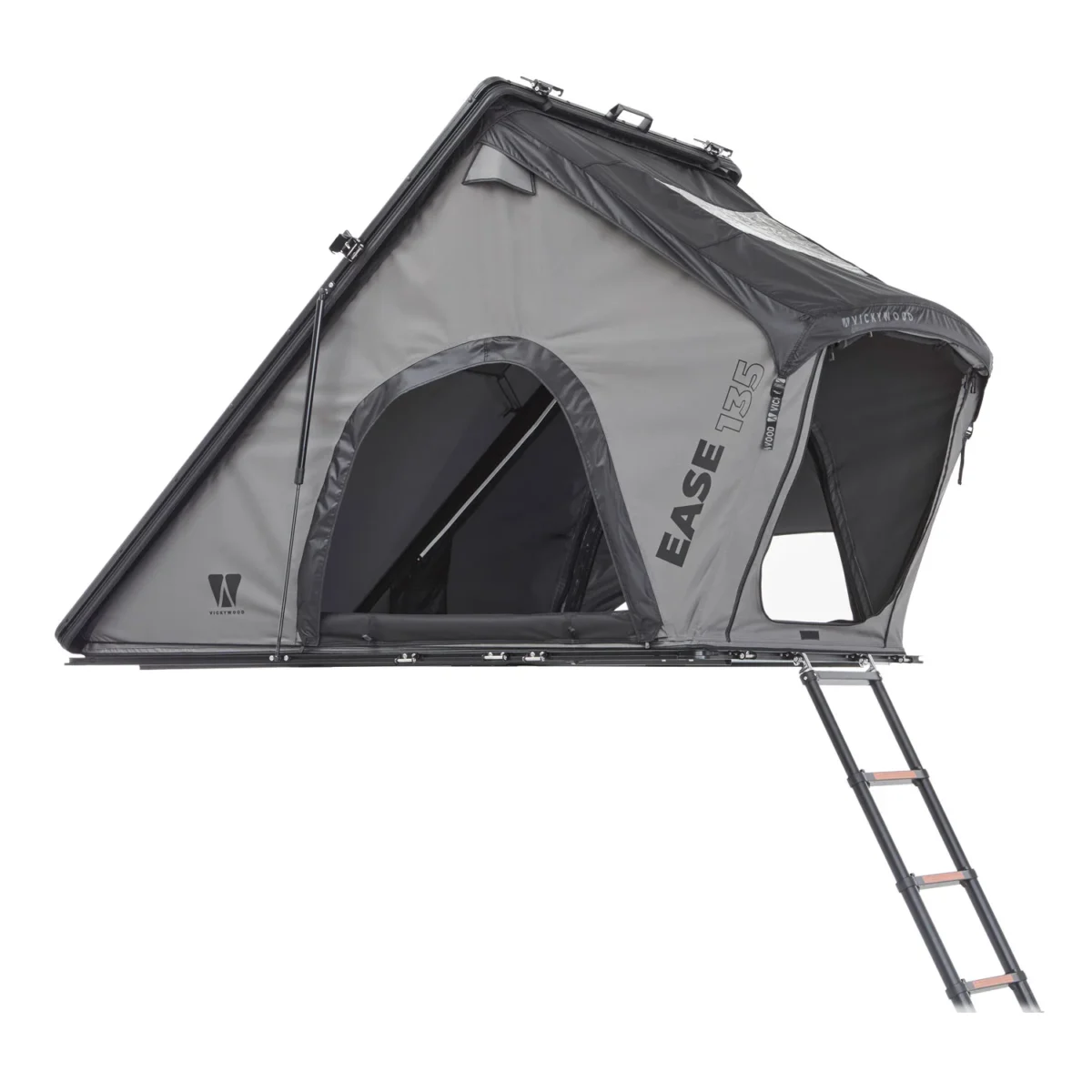 (pré commande 17.07.2025) Tente de toit rigide VICKYWOOD CUMARU EASE 125 – Grise – 2 pers. – Coque rigide légère + matelas pneumatique – Image 10
