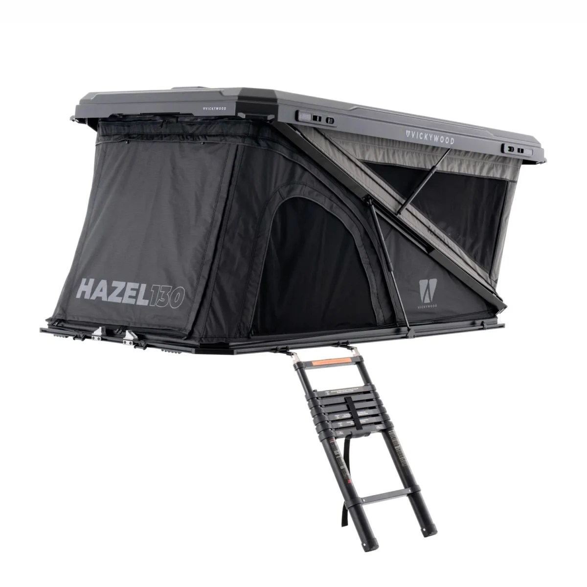 (pré commande 15.08.2025) Tente de toit rigide VICKYWOOD HAZEL 130 – Grise – 2 pers. – Coque ABS + Vue panoramique 270° – Image 1